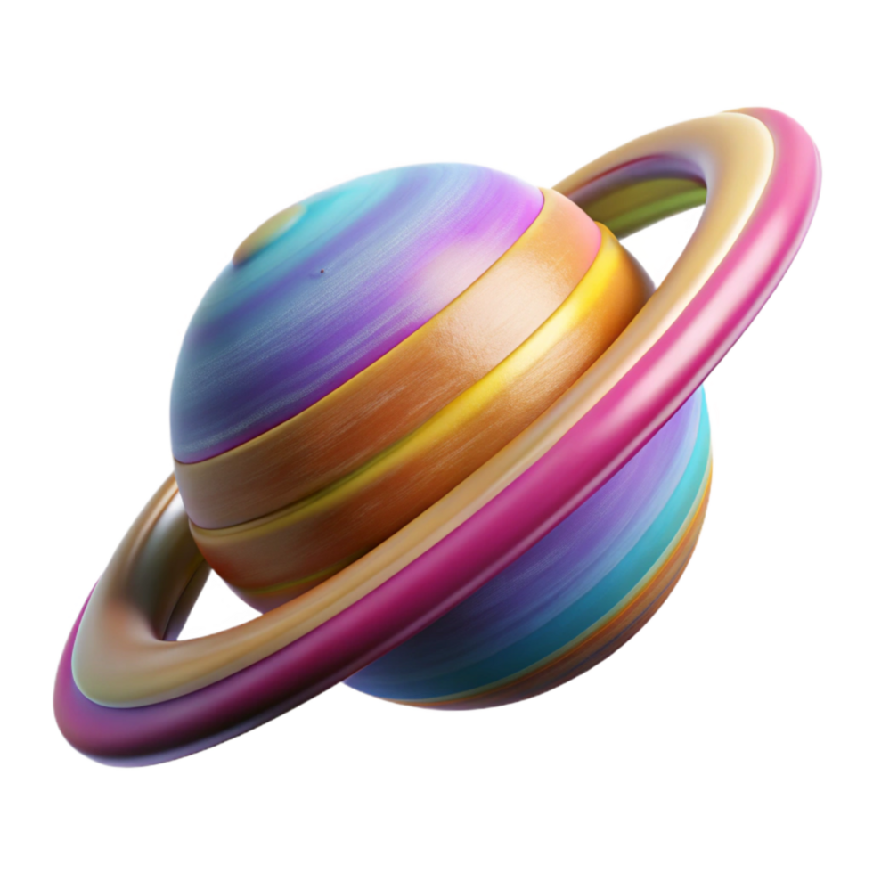 wonderful minimalist Planetary Ring System Isolated with Colorful Bands authentic png