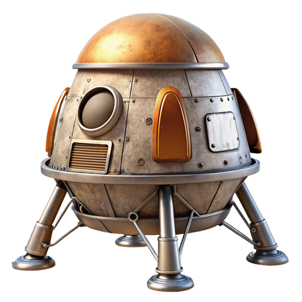 elegant abstract Planetary Landing Module Side View Transparent Background genuine png