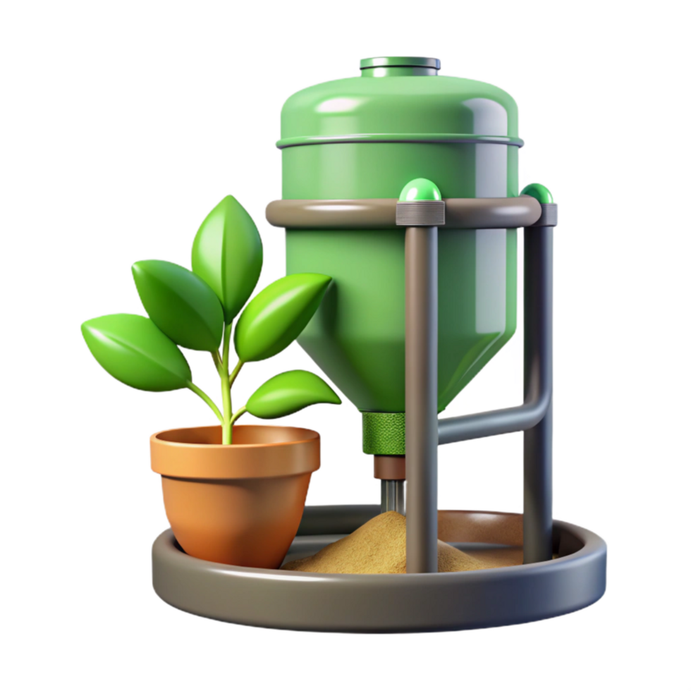elegant abstract Plant Nutrient Solution Mixing System Close Up Transparent Background detailed png