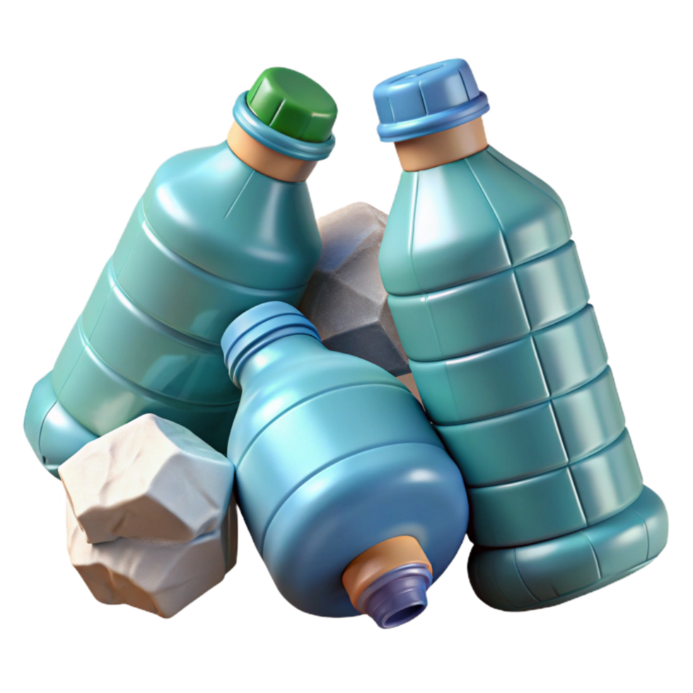 dramatic vintage Plastic Bottles Crushed for Recycling Cutout png