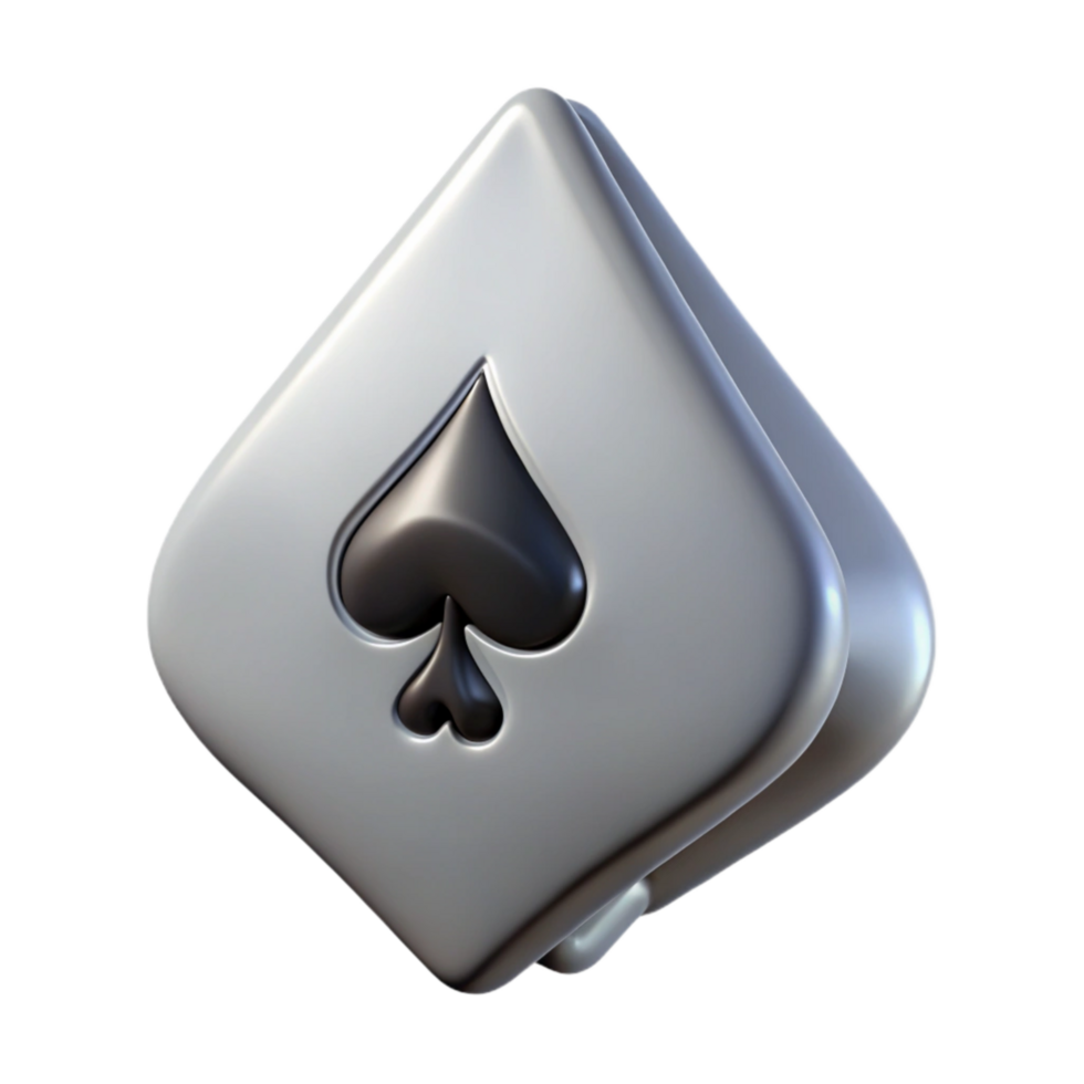 serene traditional Playing Card Ace of Spades Floating Face Up Isolated detailed png