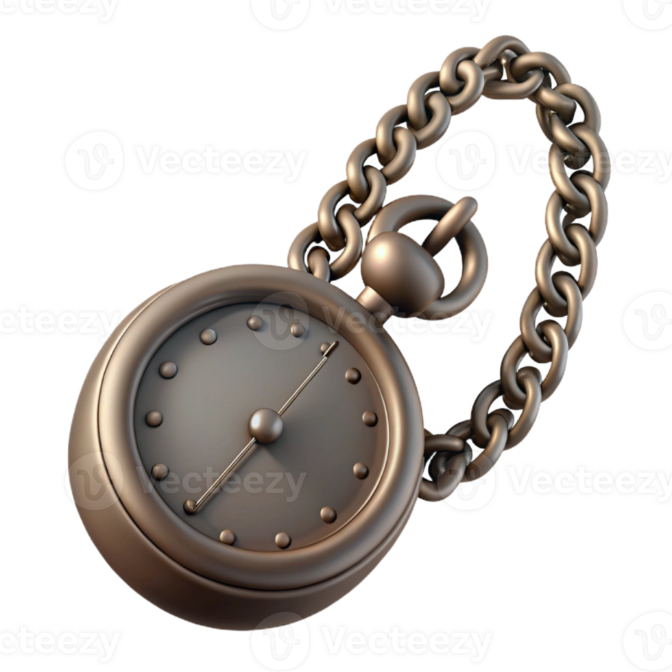 elegant minimalist Pocket Watch Chain Dangling Upwards Cutout detailed png