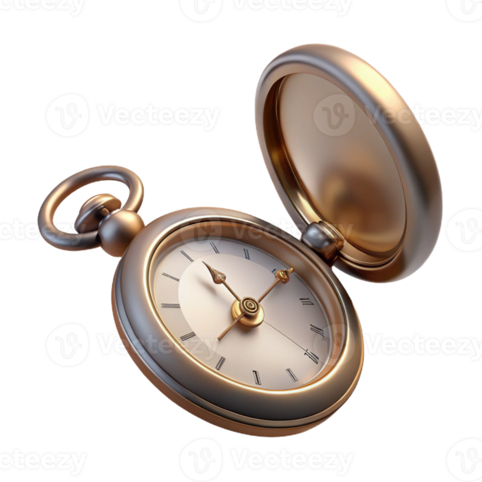 magnificent abstract Pocket Watch Floating Open Isolated premium png