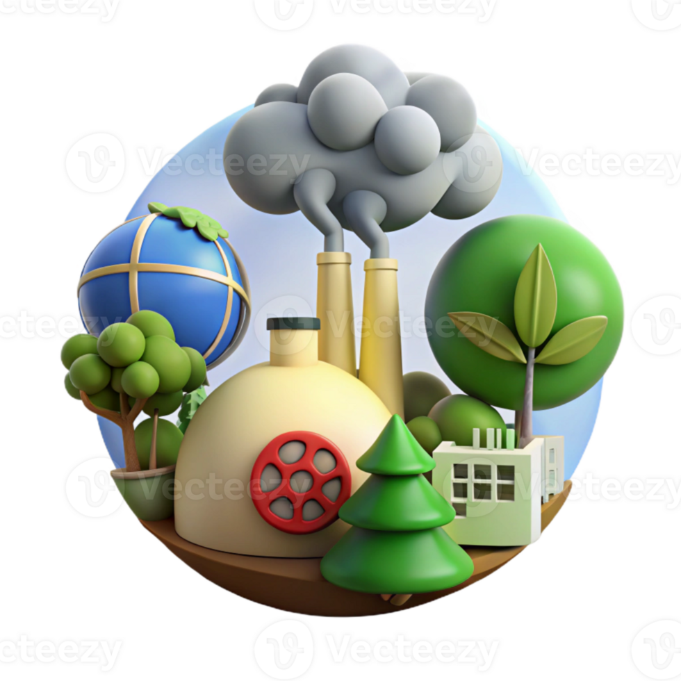 serene artistic Pollution Reduction Efforts Isolated Clean Air premium png