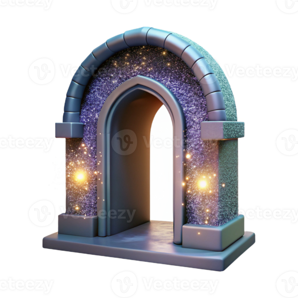 beautiful artistic Portal Entrance with Sparkling Particles Transparent Background premium png