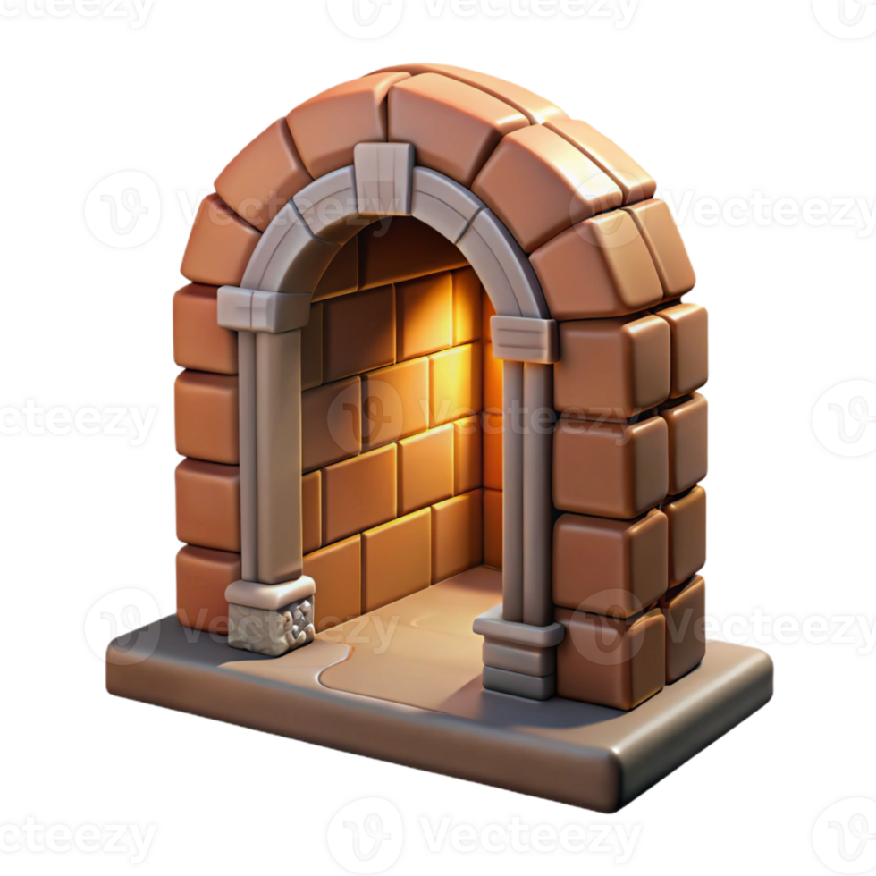wonderful modern Portal Opening in Wall Brick Texture Transparent Background high quality png