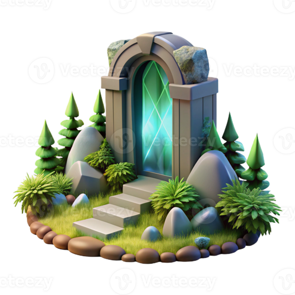 stunning modern Portal Opening in Forest Nature Background Transparent Background original png