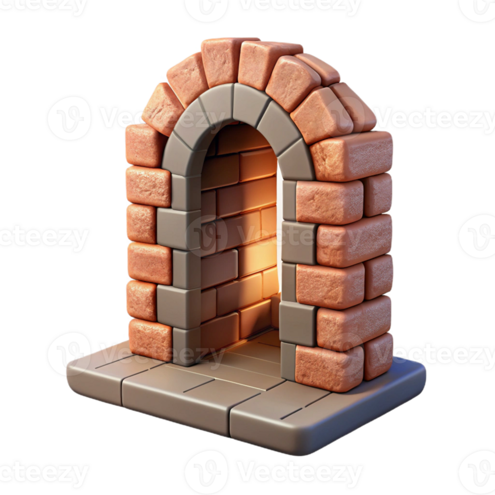 wonderful modern Portal Opening in Wall Brick Texture Transparent Background high resolution png