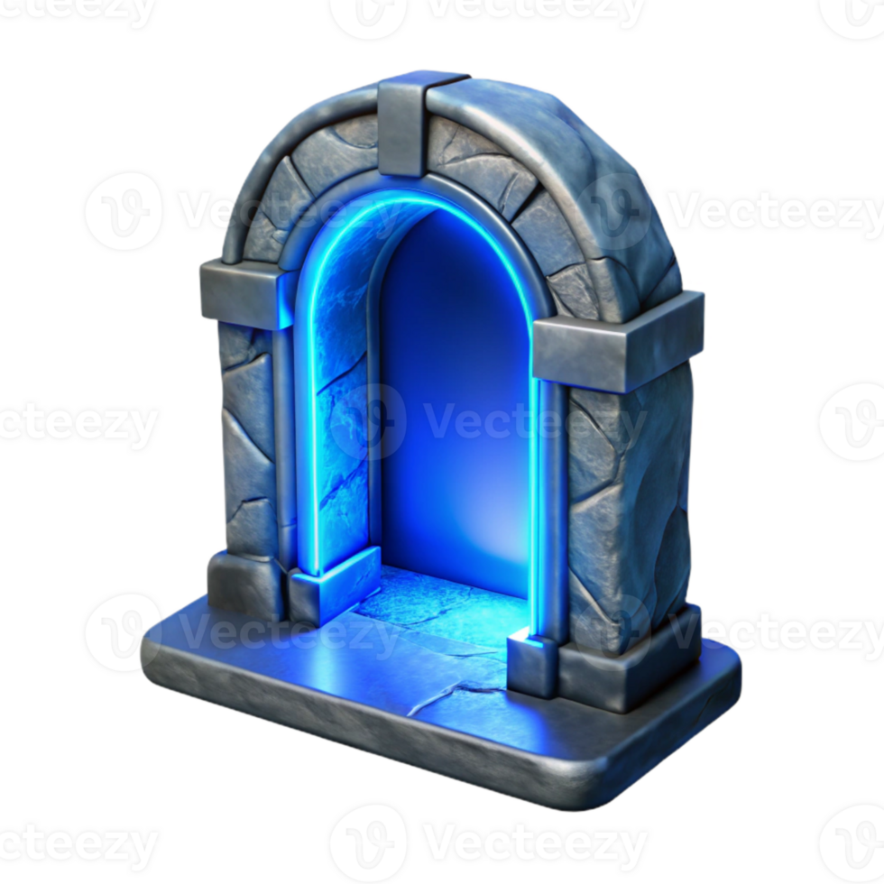 stunning traditional Portal with Glowing Frame Golden Color Transparent Background original png
