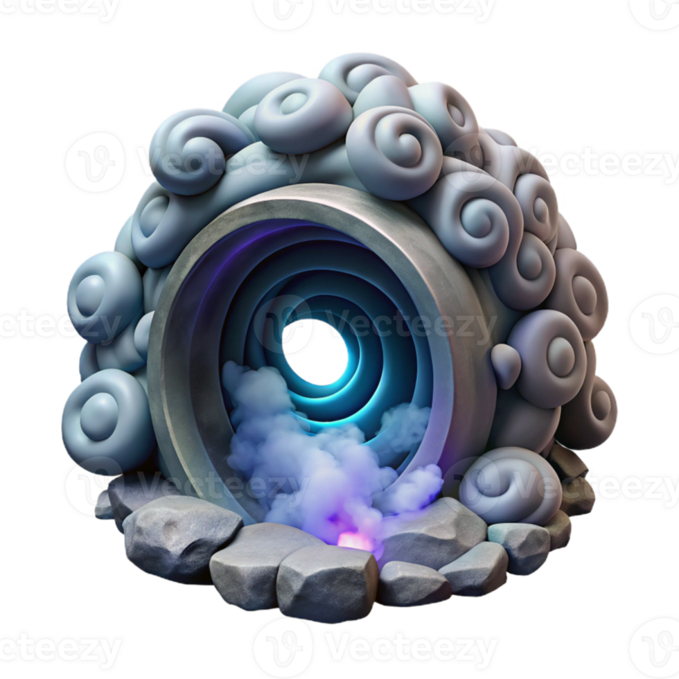 beautiful contemporary Portal with Swirling Smoke Effect Cutout premium png