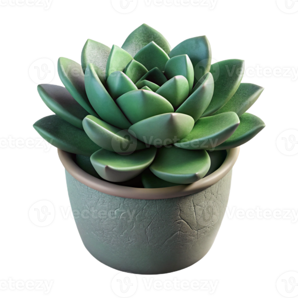 impressive rustic Potted Succulent Dark Green Isolated Cutout exclusive png
