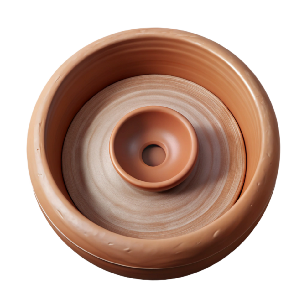 dramatic contemporary Pottery Wheel with Clay Top Down View Cutout original png