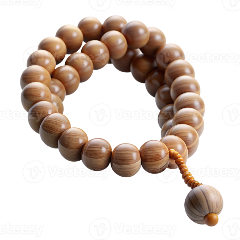 beautiful minimalist Prayer Beads with Wooden Texture Close Up Transparent png