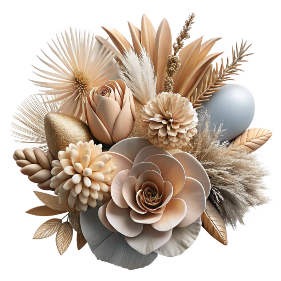 beautiful modern Pressed Flower Art Botanical Composition Cutout exclusive png