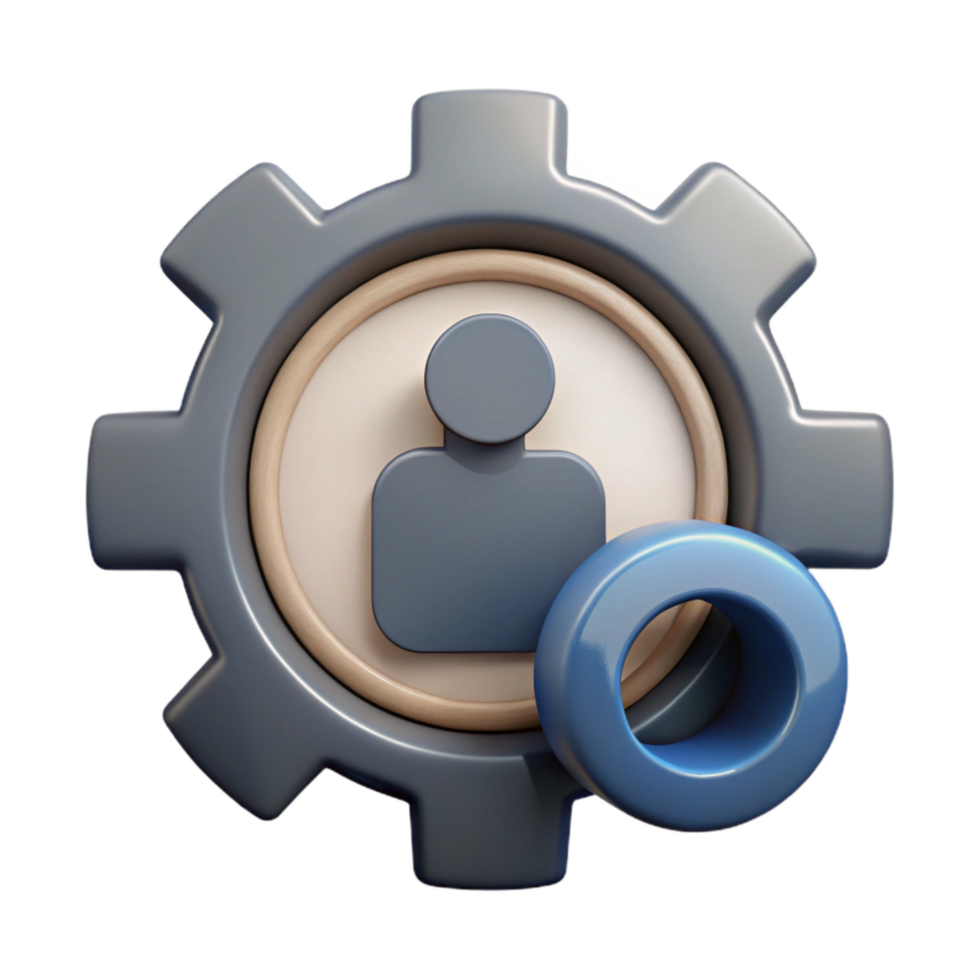 wonderful traditional Privacy Settings Icon with Gray Gears Transparent Background genuine png