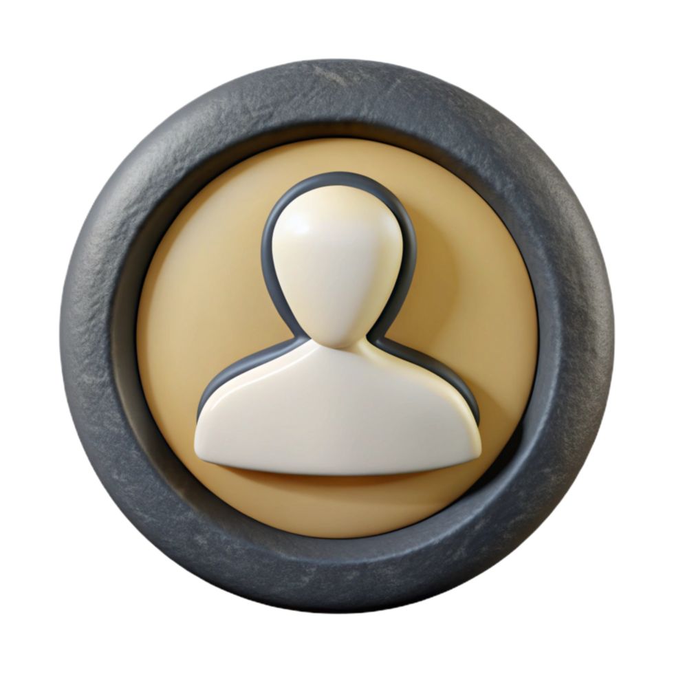 magnificent classic Profile Icon Circle Cutout with Black Outline original png