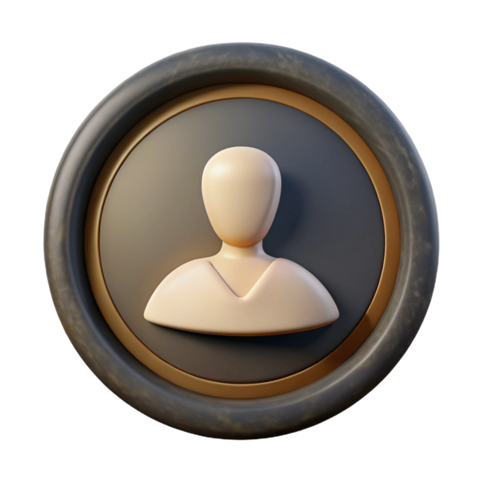 stunning artistic Profile Icon Circle Frame Isolated with Black Fill genuine png