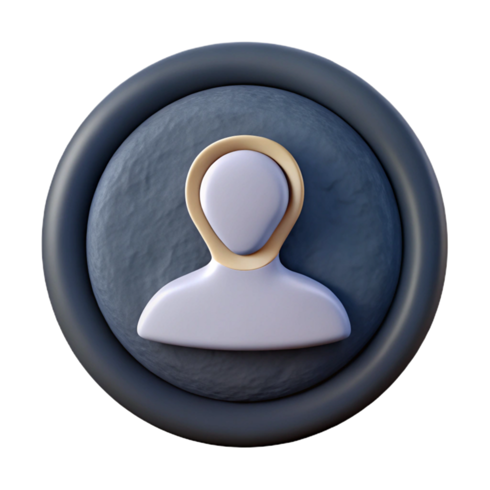 wonderful minimalist Profile Icon Circle Frame Isolated with Black Fill premium png