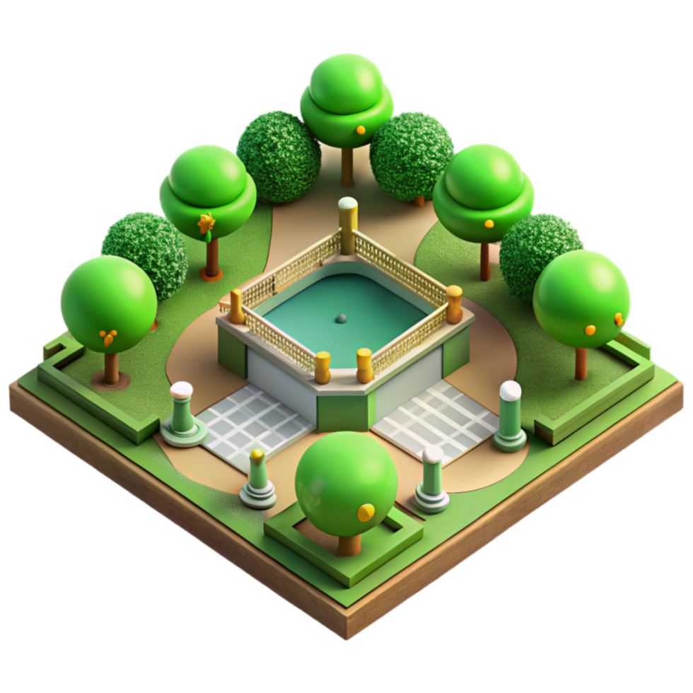 wonderful abstract Public Park Green Space Top View Isolated exclusive png