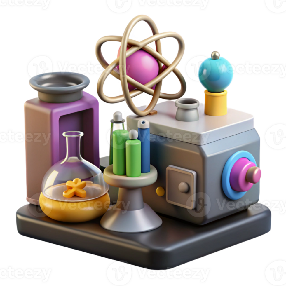 elegant minimalist Quantum Computing Research Lab Scene Cutout Element professional png