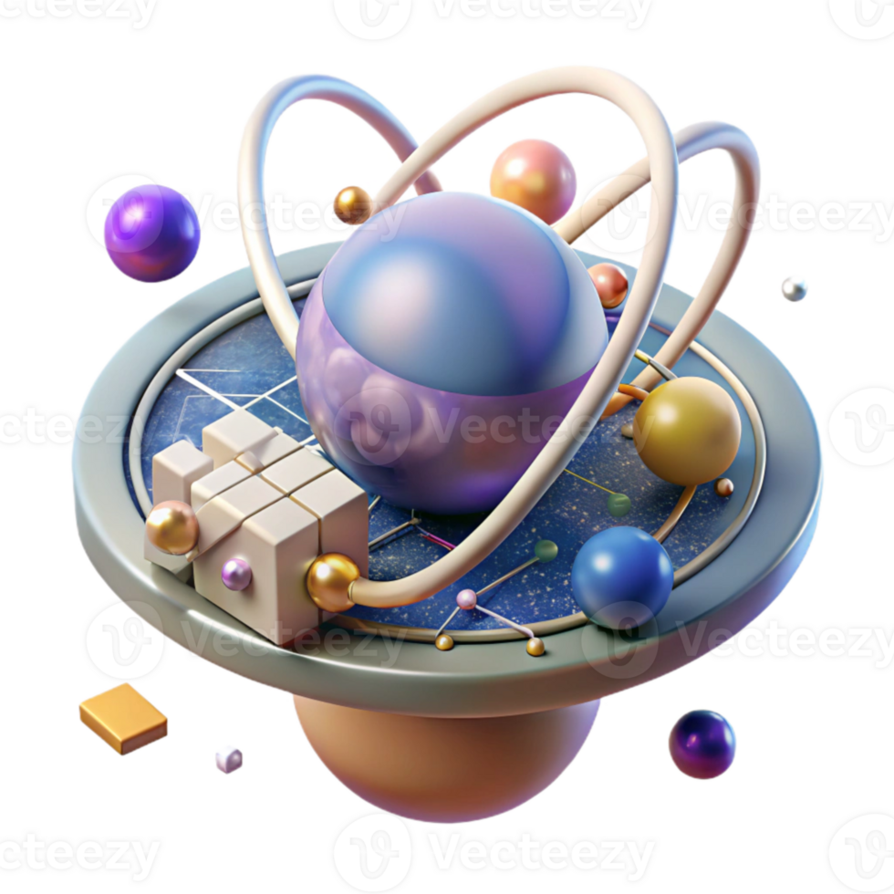 dramatic minimalist Quantum Computing Space Exploration Illustration Transparent exclusive png