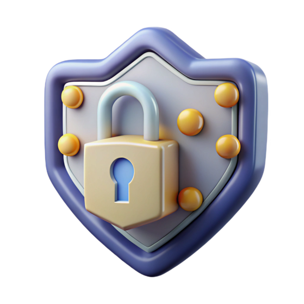 serene rustic Quantum Data Security Illustration with Shield and Lock exclusive png