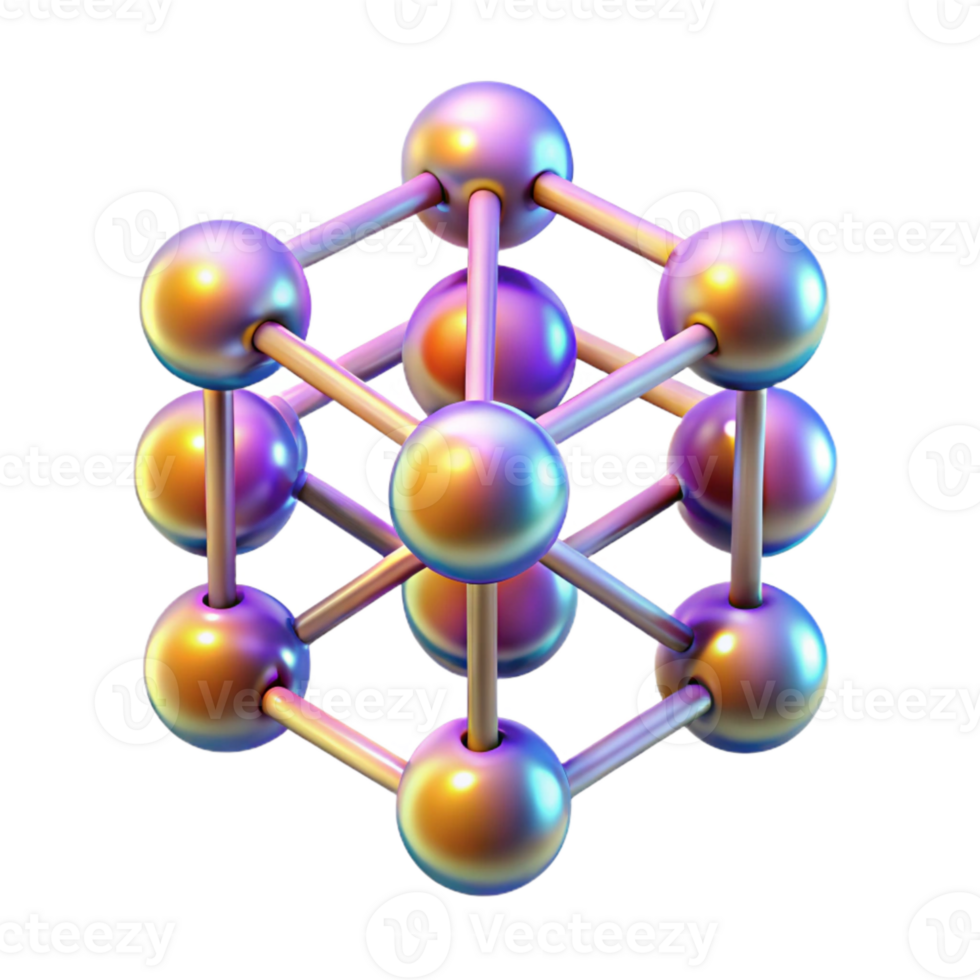 magnificent minimalist Quantum Dot Nanostructure Diagram Transparent Background detailed png