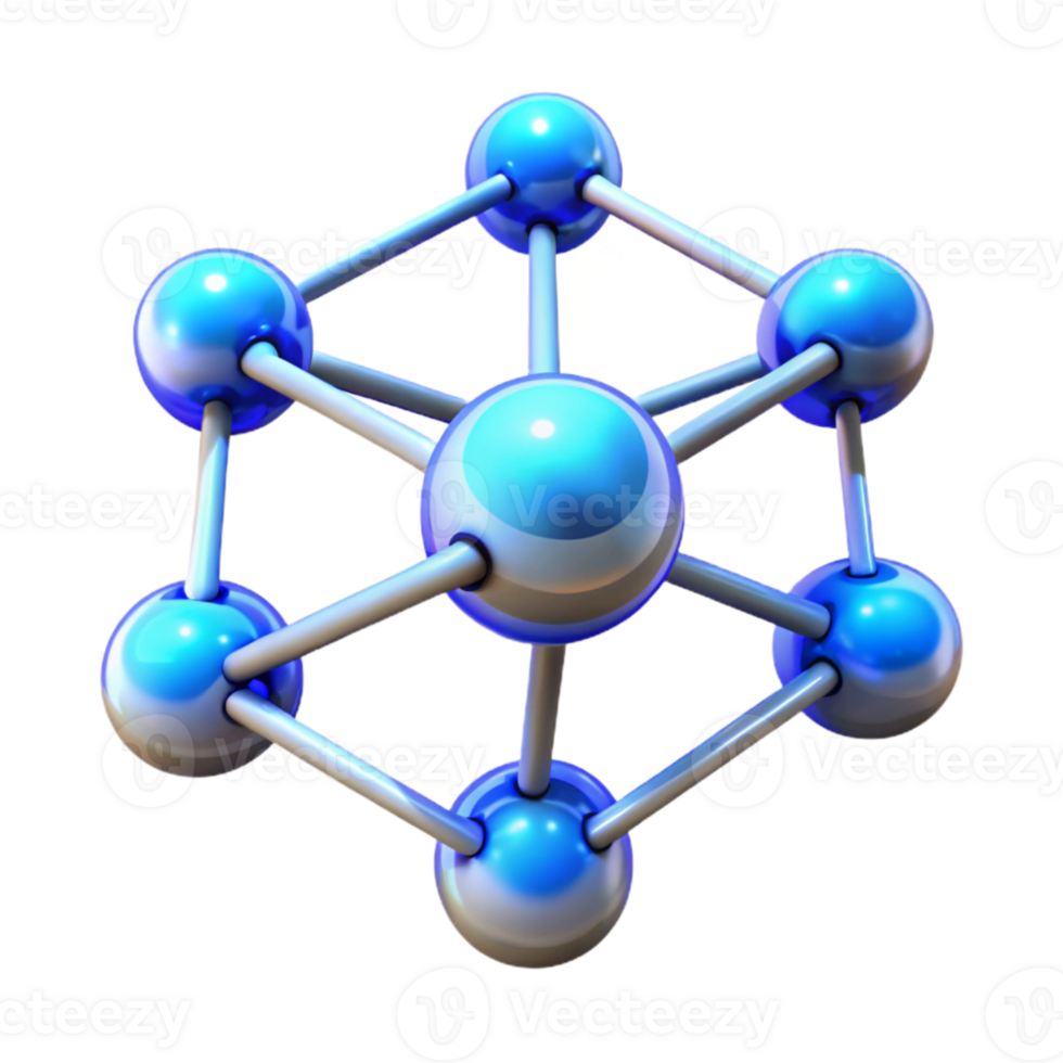 dramatic abstract Quantum Entanglement Nodes Blue Glow Cutout high resolution png