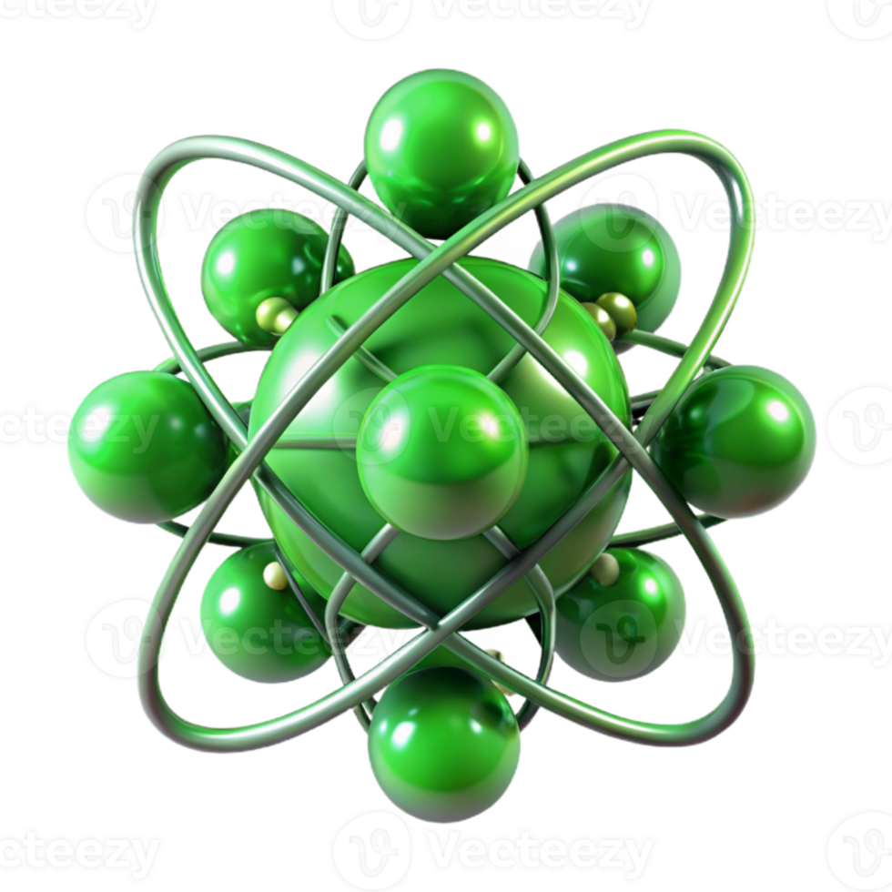 elegant modern Quantum Entanglement Particles Glowing Green Isolated authentic png