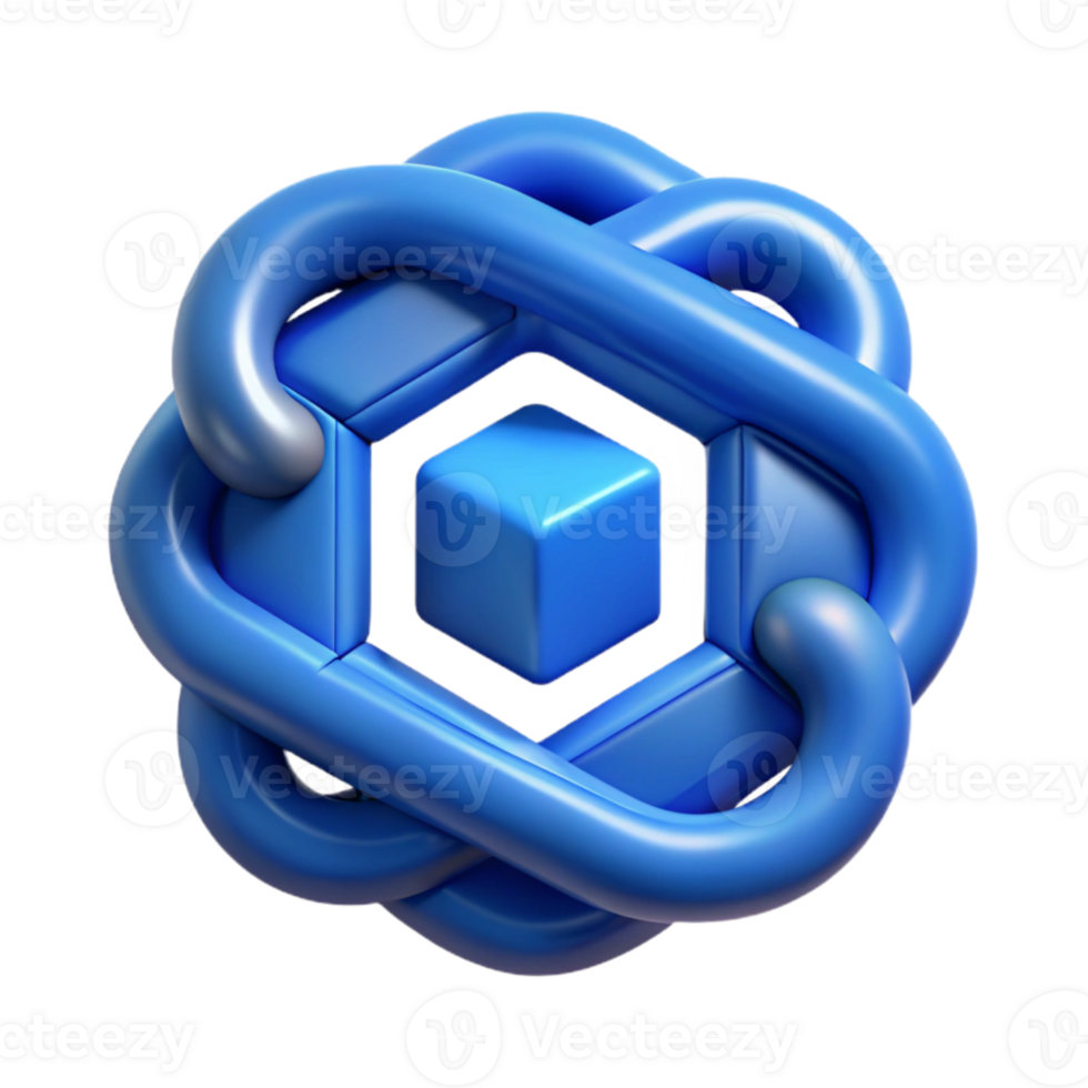 serene traditional Quantum Entanglement Symbol Blue Icon Cutout Element detailed png