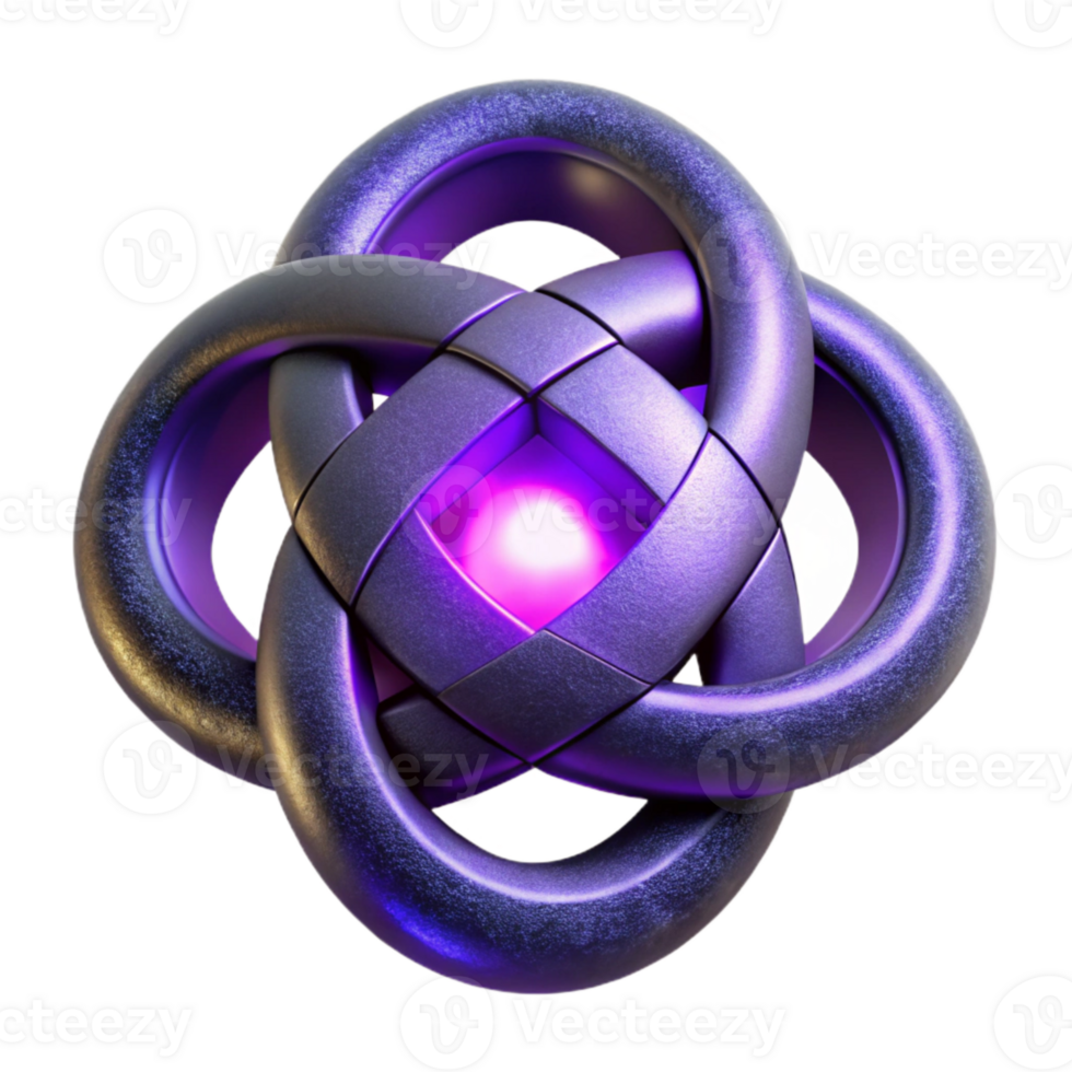 stunning contemporary Quantum Entanglement Symbol Purple Glow Cutout Element professional png
