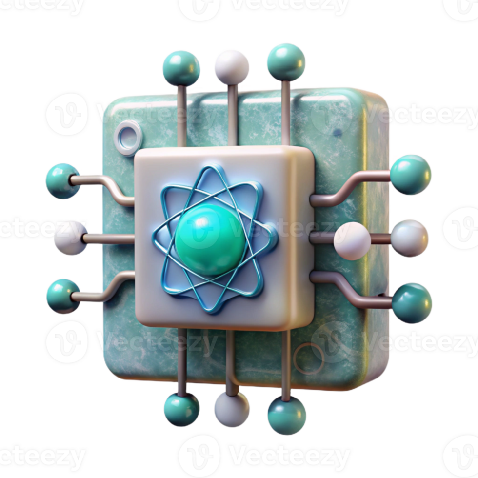vibrant creative Quantum Information Processing Diagram Isolated high quality png