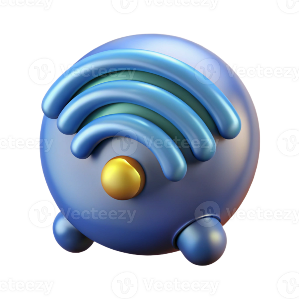 extraordinary artistic Quantum Internet Connectivity Icon with Wireless Signals high quality png
