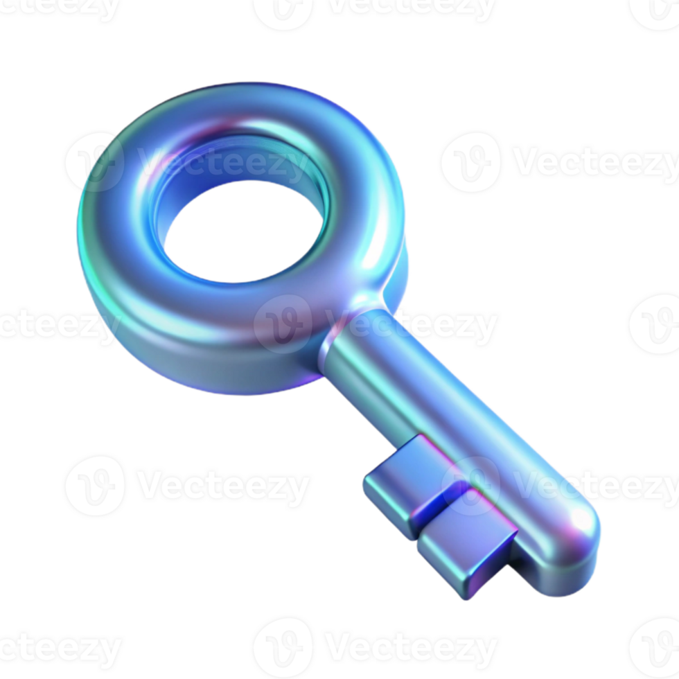 elegant modern Quantum Key Distribution Encryption Key Transparent Background high quality png