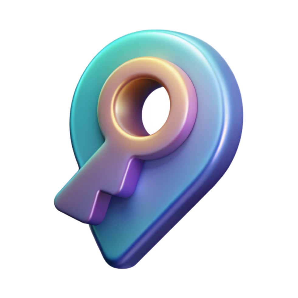 impressive abstract Quantum Key Distribution Icon Cutout with Gradient professional png