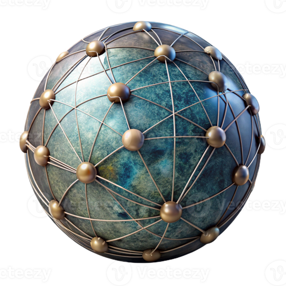 impressive minimalist Quantum Internet Network Globe Isolated exclusive png
