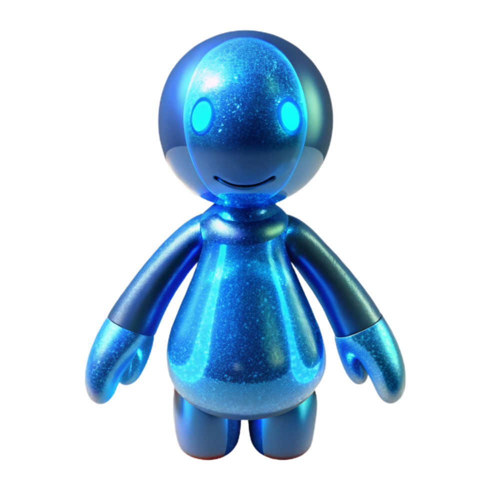 stunning minimalist Quantum Leap Figure Blue Light Transparent Background png