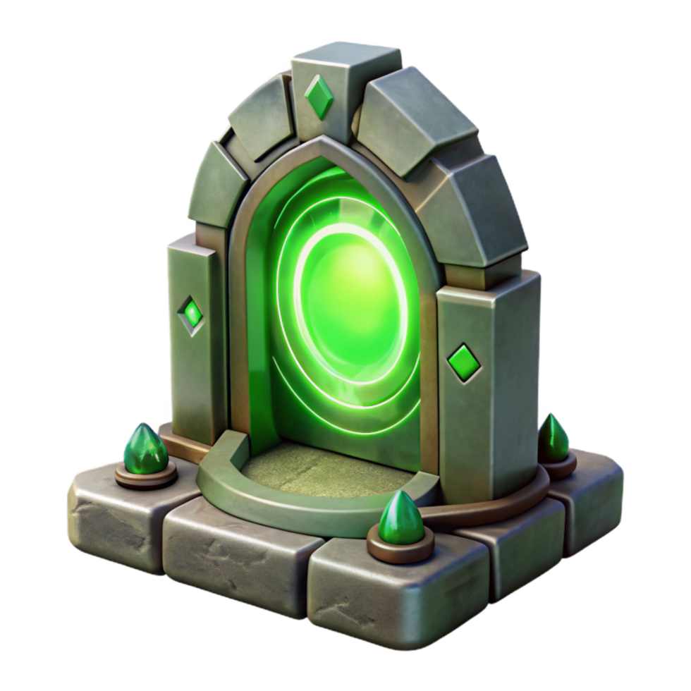 serene modern Quantum Leap Portal Green Energy Transparent Background genuine png