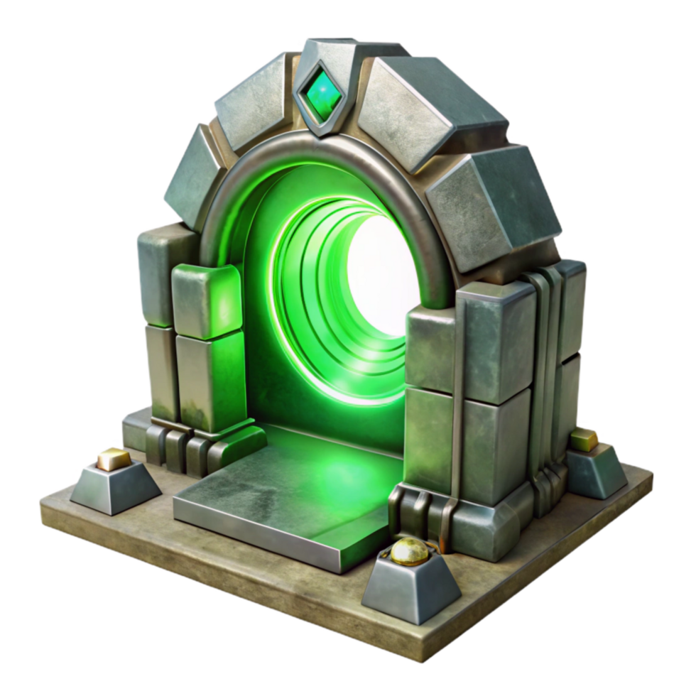 wonderful abstract Quantum Leap Portal Green Energy Transparent Background original png