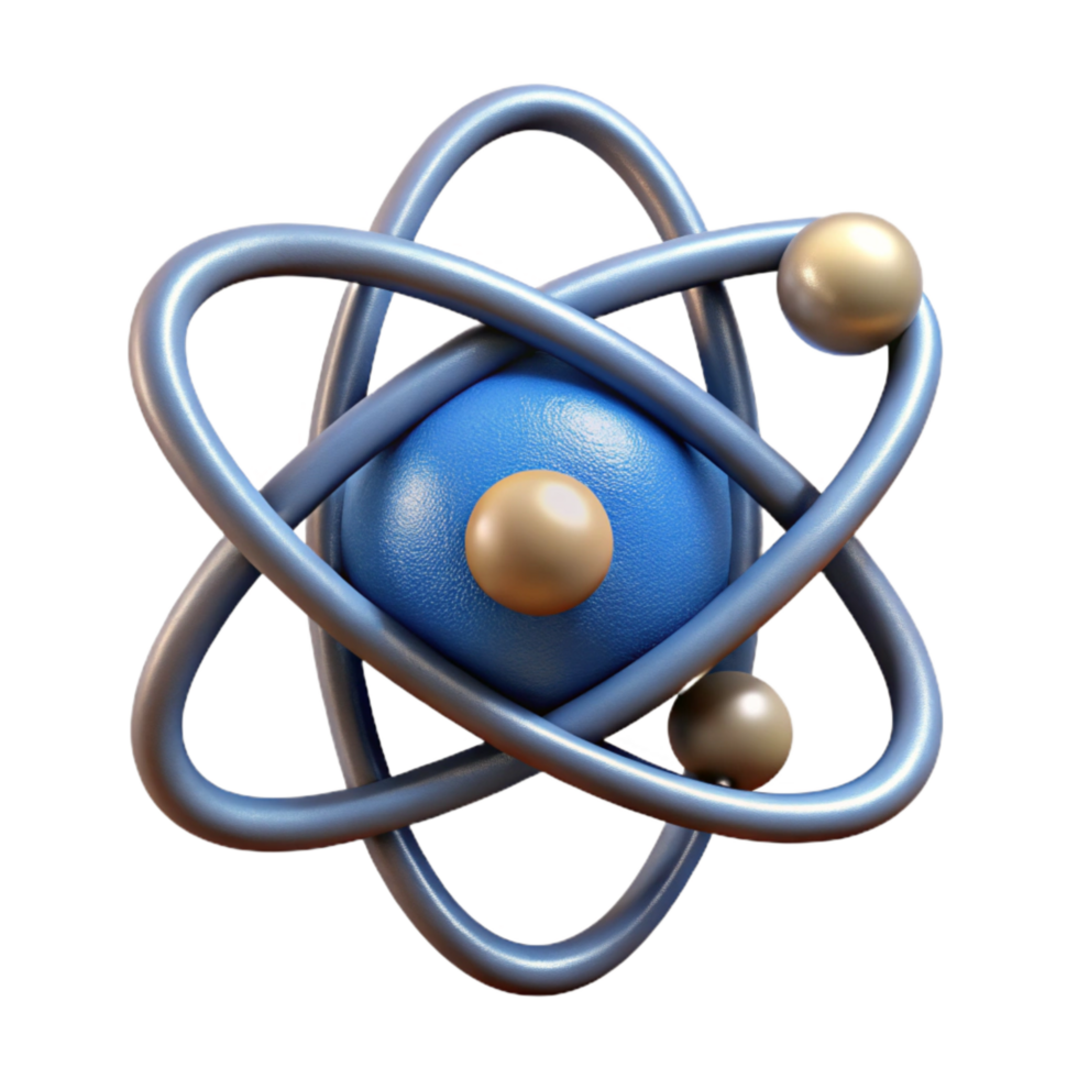 extraordinary vintage Quantum Materials Engineering Icon with Atomic Structure premium png