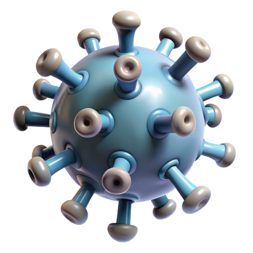 dramatic classic Quantum Microscope Virus Structure Illustration Transparent Background high resolution png