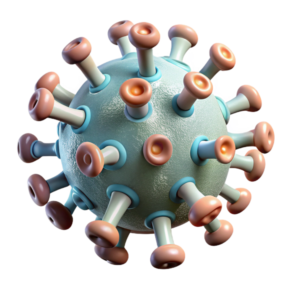 dramatic minimalist Quantum Microscope Virus Structure Illustration Transparent Background professional png