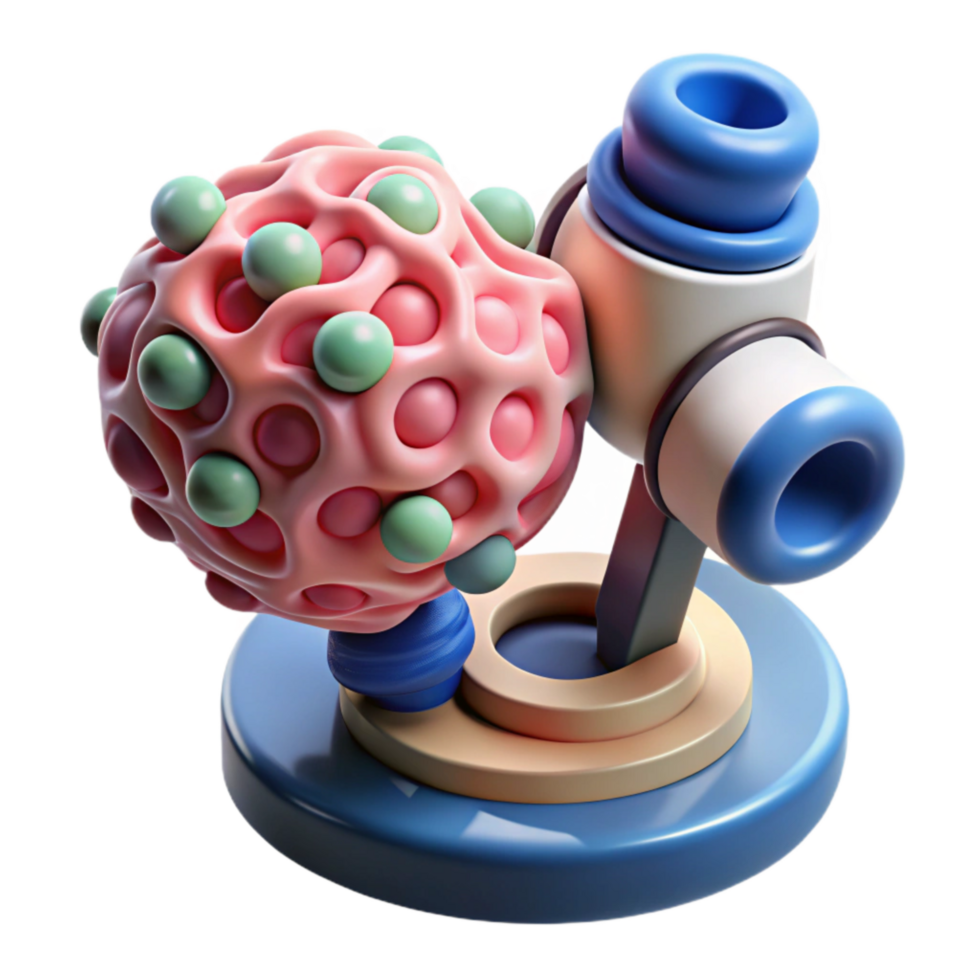 elegant minimalist Quantum Microscopy Imaging Illustration with Cellular Detail professional png