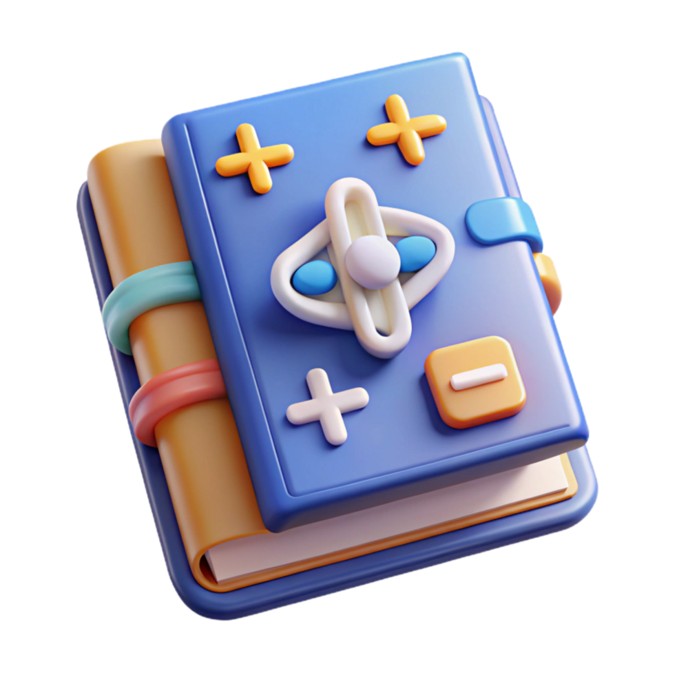 elegant creative Quantum Physics Textbook Icon Cutout with Formulas and Equations original png