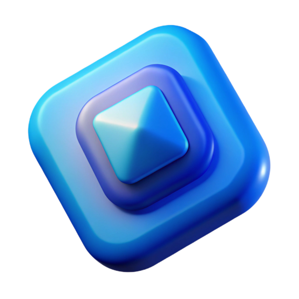 dramatic rustic Quantum Sensor Application Icon Blue Gradient Transparent Background original png