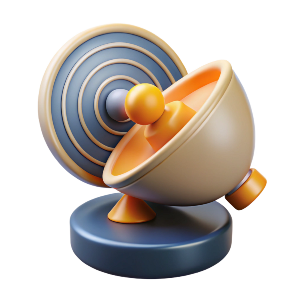 impressive modern Quantum Sensor Technology Icon with Radar Dish detailed png