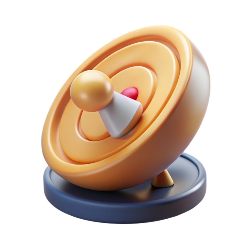 serene classic Quantum Sensor Technology Icon with Radar Dish authentic png