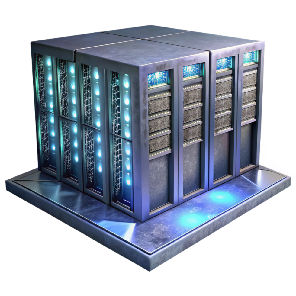serene traditional Quantum Supercomputer Server Room Transparent Background premium png