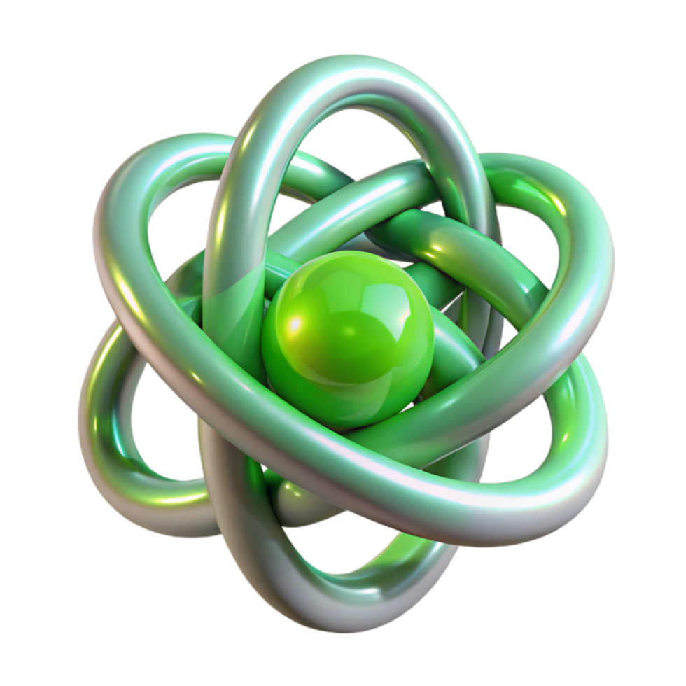dramatic modern Qubit Entanglement Visualization Green Glow Transparent Background genuine png