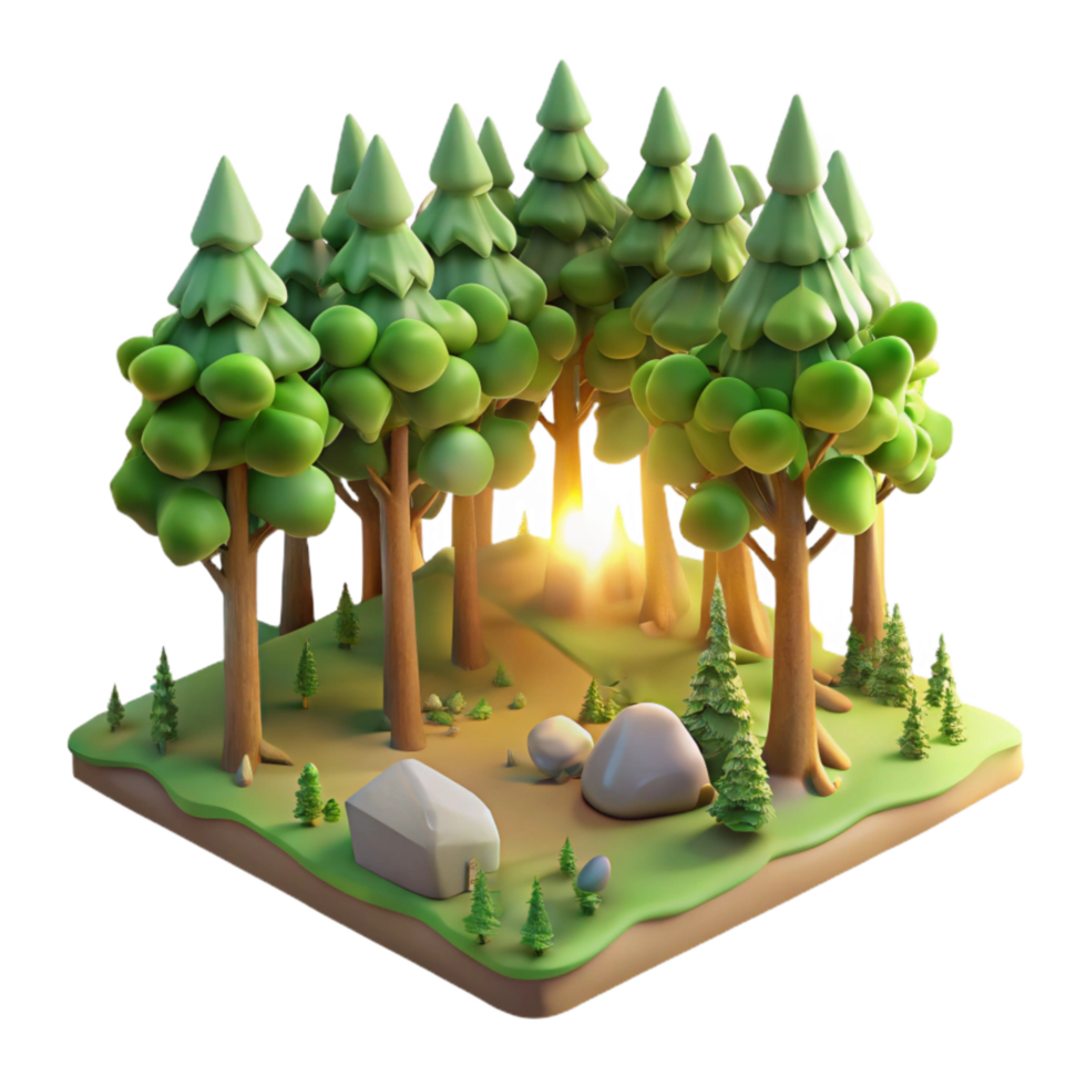 impressive modern Quiet Forest Clearing with Sunlight Transparent Background premium png